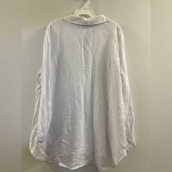 Soft Surroundings Regatta White Gauze V-Neck Top - Picture 4 of 13